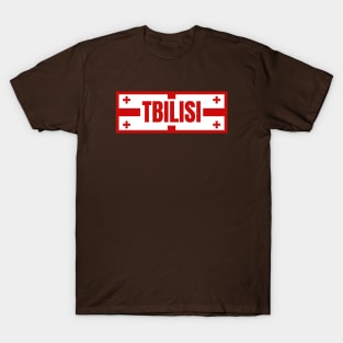 Tbilisi City in Georgian Flag Design T-Shirt